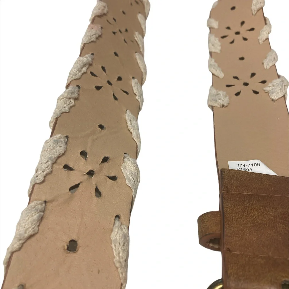 Faux Leather & Lace Belt